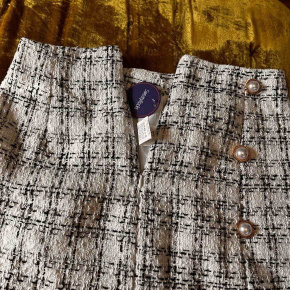 High Waist Tweed Plaid Mini Skirt - Picture 12 of 16